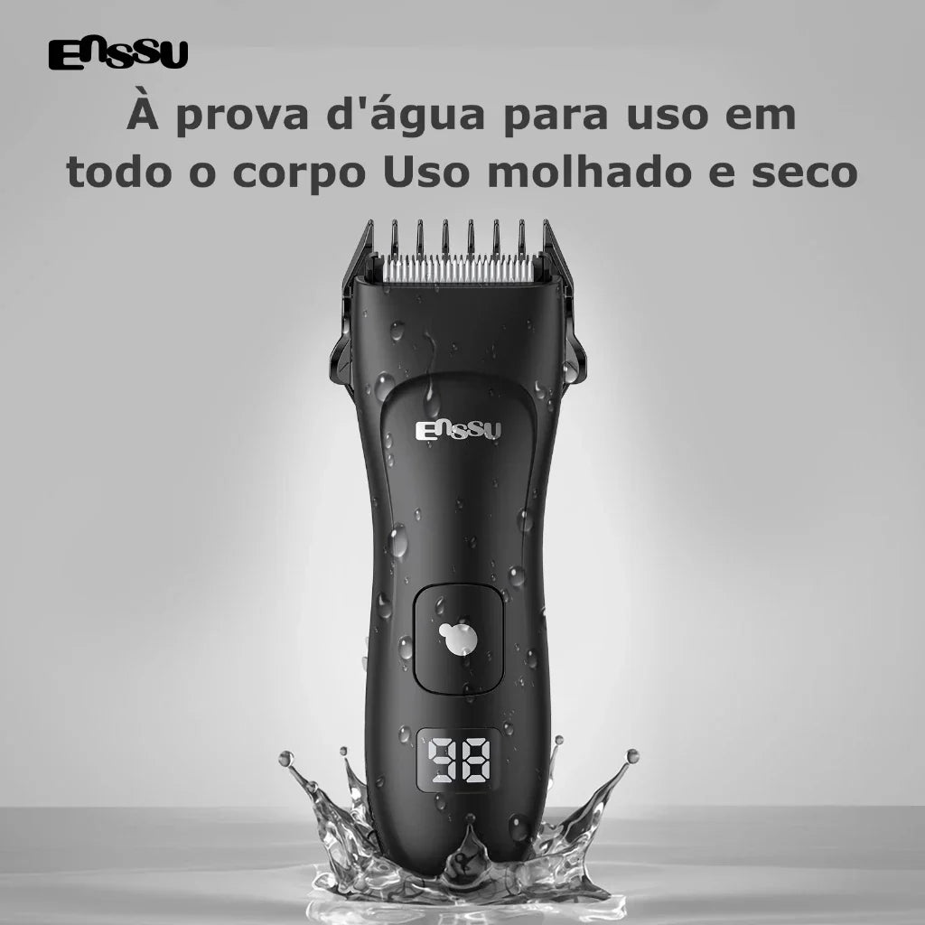 Aparador de Pelos Masculino Recarregável – Precision Pro com LED e Resistência à Água
