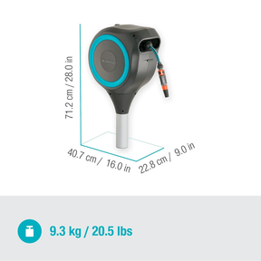 SimpleGarden: Enrolador de Mangueira Automático e Suporte Giratório 180° + BRINDE Mangueira