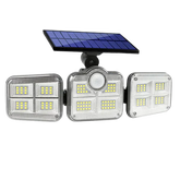 Refletor LED Solar com 3 Cabeças - Iluminação Automática com Sensor de Movimento