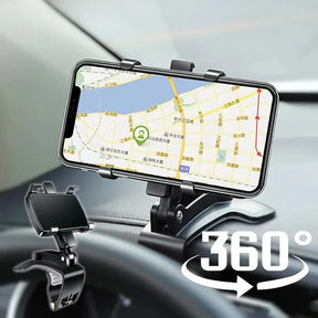 Suporte para Celular no Painel do Carro 360° – Ajuste Universal com Base Giratória Compatível com Diversos Modelos de Smartphones