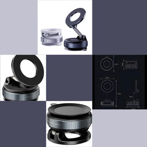 Suporte Magnético para Carro | Vaccum Magnet -  Fixação Prática e Ajuste 360° para Smartphones