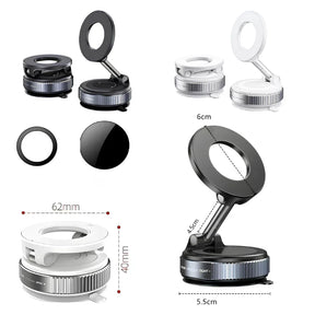 Suporte Magnético para Carro | Vaccum Magnet -  Fixação Prática e Ajuste 360° para Smartphones