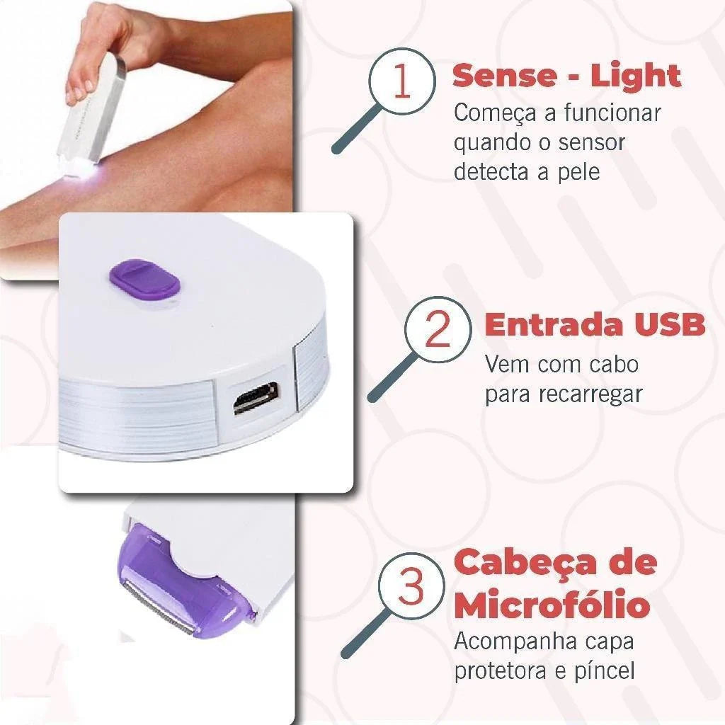 Depilador a Laser Portátil – Tecnologia de Luz Intensa para Redução de Pelos Corporais