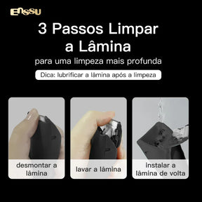 Aparador de Pelos Masculino Recarregável – Precision Pro com LED e Resistência à Água