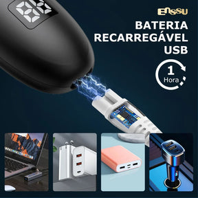 Aparador de Pelos Masculino Recarregável – Precision Pro com LED e Resistência à Água