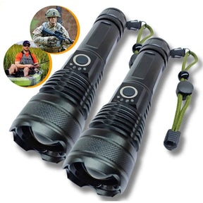 Lanterna Recarregável T9 P50/P90 | Iluminação Potente para Atividades Externas