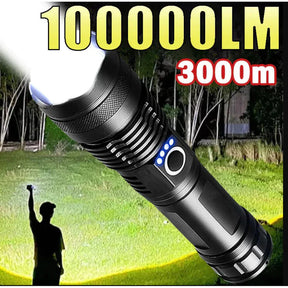 Lanterna Recarregável T9 P50/P90 | Iluminação Potente para Atividades Externas