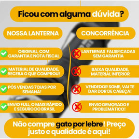 Lanterna Recarregável T9 P50/P90 | Iluminação Potente para Atividades Externas