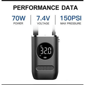 Compressor de Ar Portátil Sem Fio com Medidor de Pressão