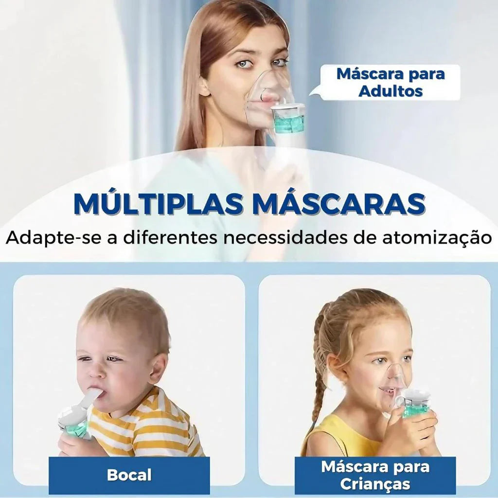 Inalador | Mini Nebulizador Portátil - Prático para Inalação em Qualquer Lugar