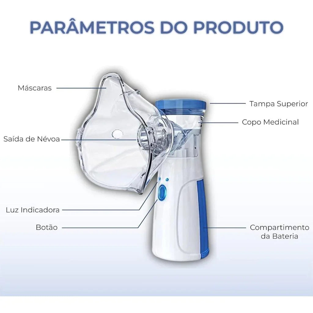 Inalador | Mini Nebulizador Portátil - Prático para Inalação em Qualquer Lugar